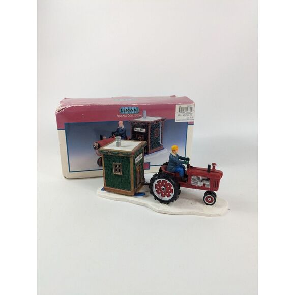 Lemax Vail Village Collection Bass Hall Table Piece #14669 Red Tractor Christmas - Picture 1 of 16